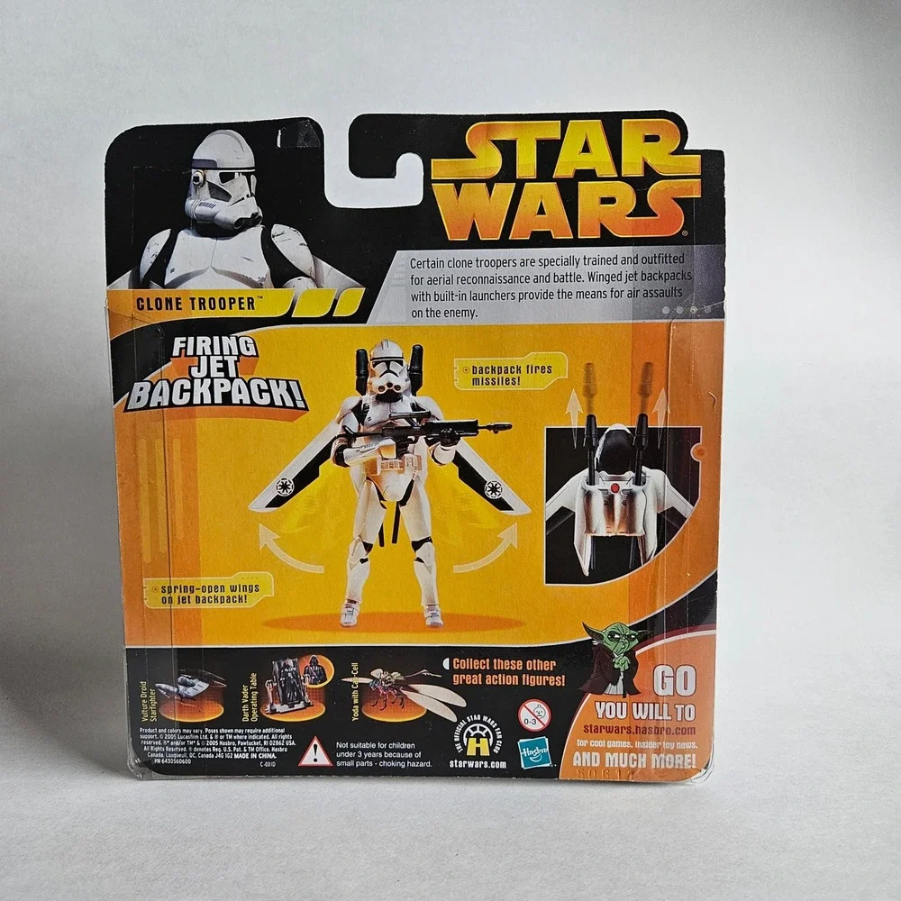 Star Wars Revenge of the Sith Clone Trooper Firing Jet Backpack 2005 Hasbro NEW